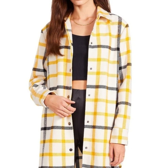 BB Dakota Plaid Yellow Coat - Picture 4 of 5